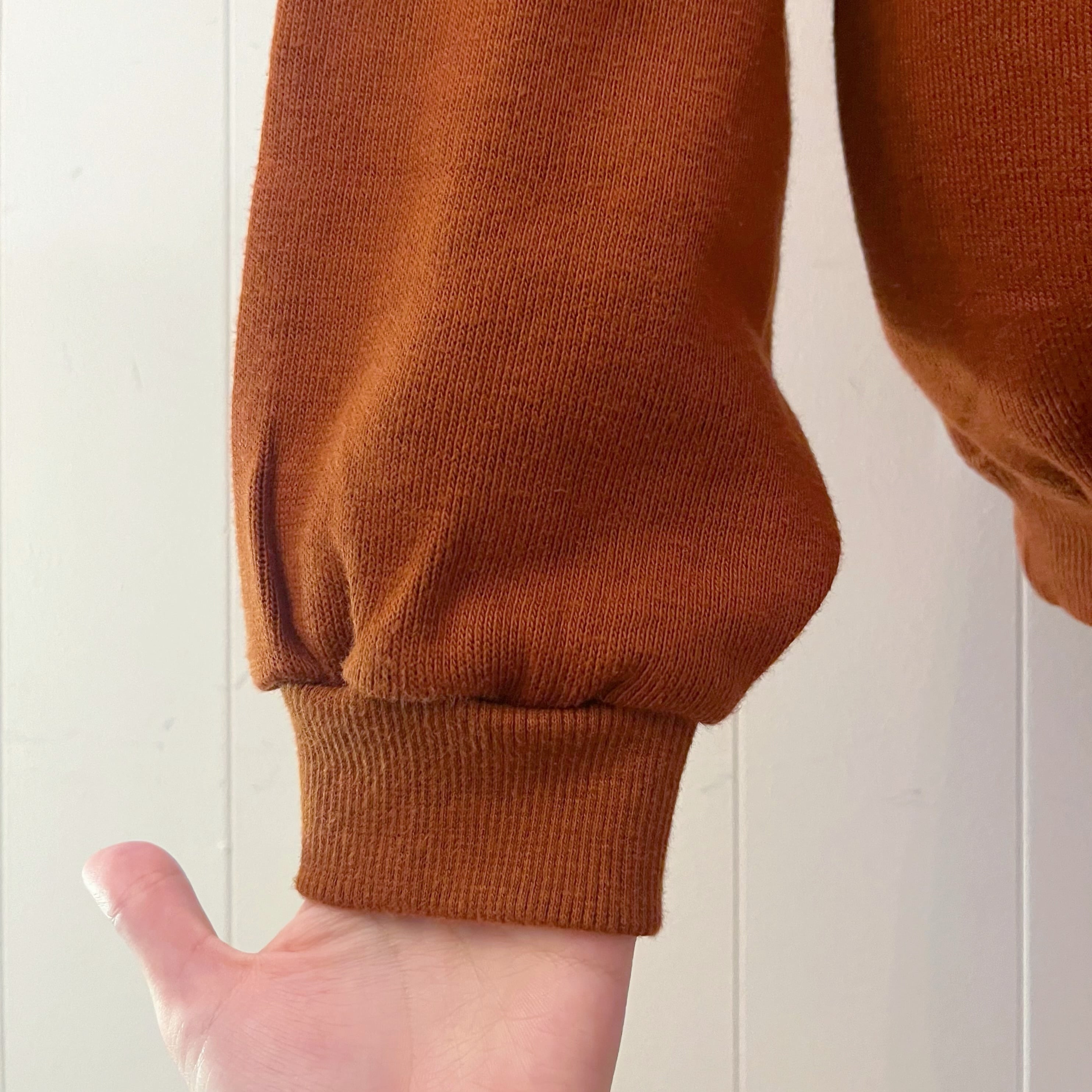 orange brown polo knit