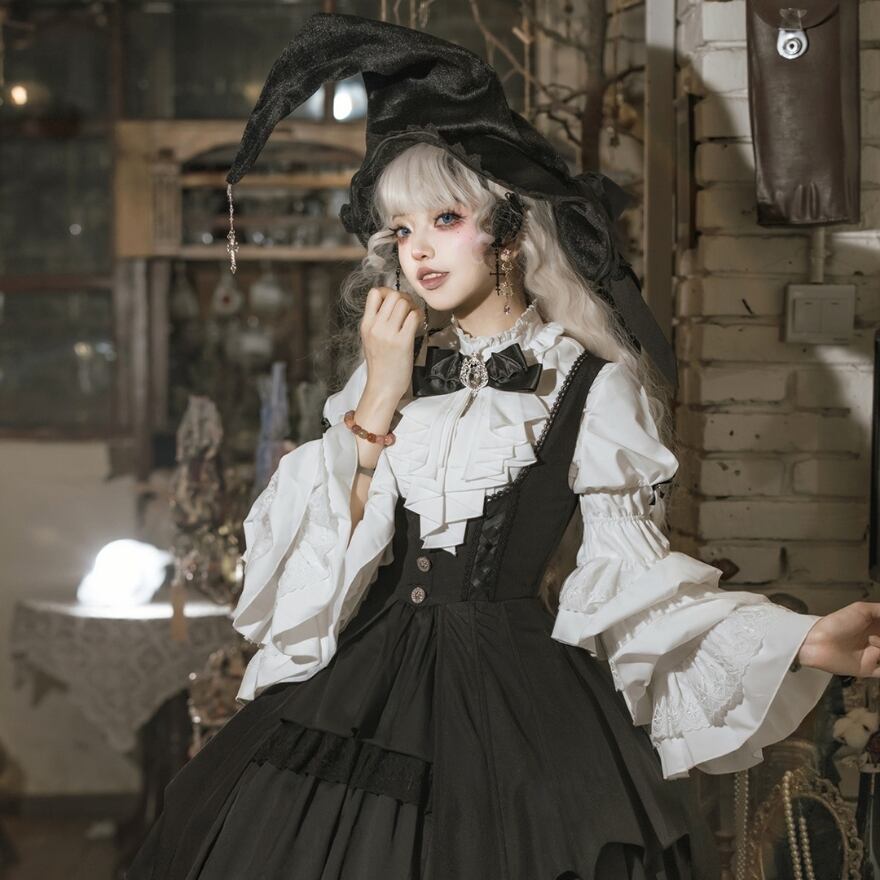 ゴスロリ ハロウィン 魔女 三角帽 イベント パーティ衣装 舞台衣装