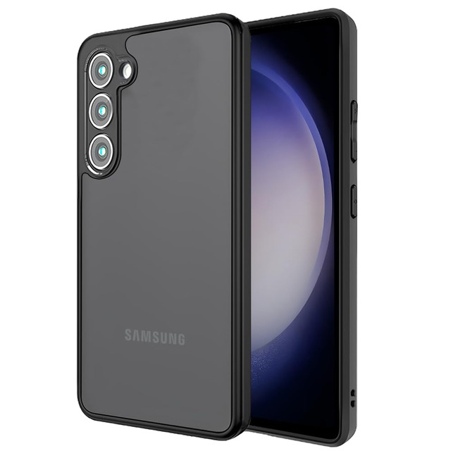 ZXZone ケース Galaxy S23 用 ケース ギャラクシー S23 SC-51D SCG19 カバー 半透明上品感 マット感 耐衝撃 画面保護 レンズ保護 米軍MIL規格 滑り止め 指紋防止 黄変防止 ストラップホール付き ワイヤレス充電対応 スマホケース ブラック (Galaxy s23 対応)