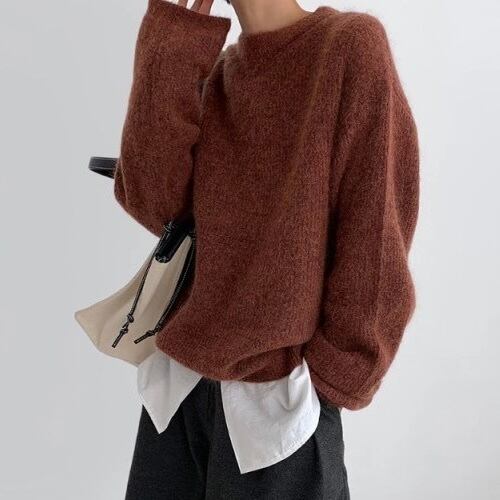 Mohair knit / brick (12月中旬〜下旬頃発送予定)