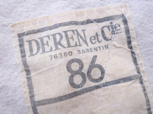 【Vintage】French army linen "DEREN et Cie 76360 Barentin"