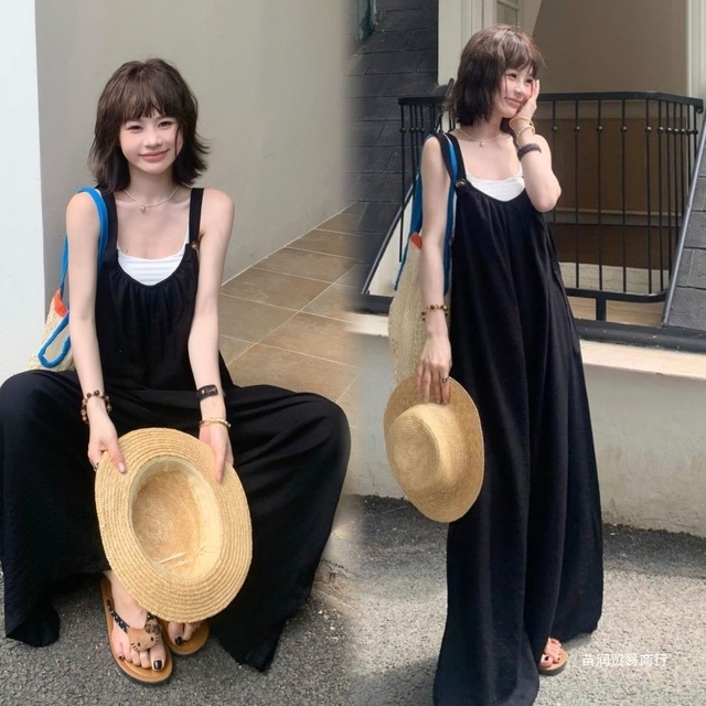 【サロペット】大きいサイズ サロペット レディース おしゃれ かわいい きれいめ サロペット ロンパース オーバーオール ジャンプスーツ 春 夏 秋 冬 20代 30代 40代 50代 サロペット ノースリーブ ハイウェスト ワイドパンツ 大人 可愛い カジュアル ブラック 黒 ベージュ M L XL 2XL 3XL 4XL