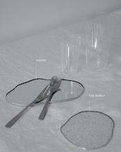 PUDDLE GLASS PLATE / S / W85×H95 / FOG BUBBLE