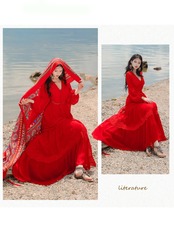 【0171】 V-neck Ethnic Long Sleeve Dress