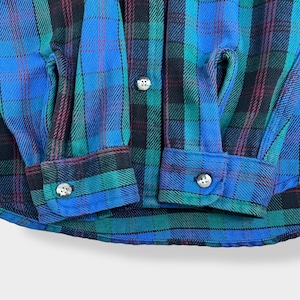 【melton】90s USA製 コットン Flannel Shirt フランネルシャツ ネルシャツ ヘビーネル 長袖 チェック カジュアルシャツ Made In USA L メルトン US古着