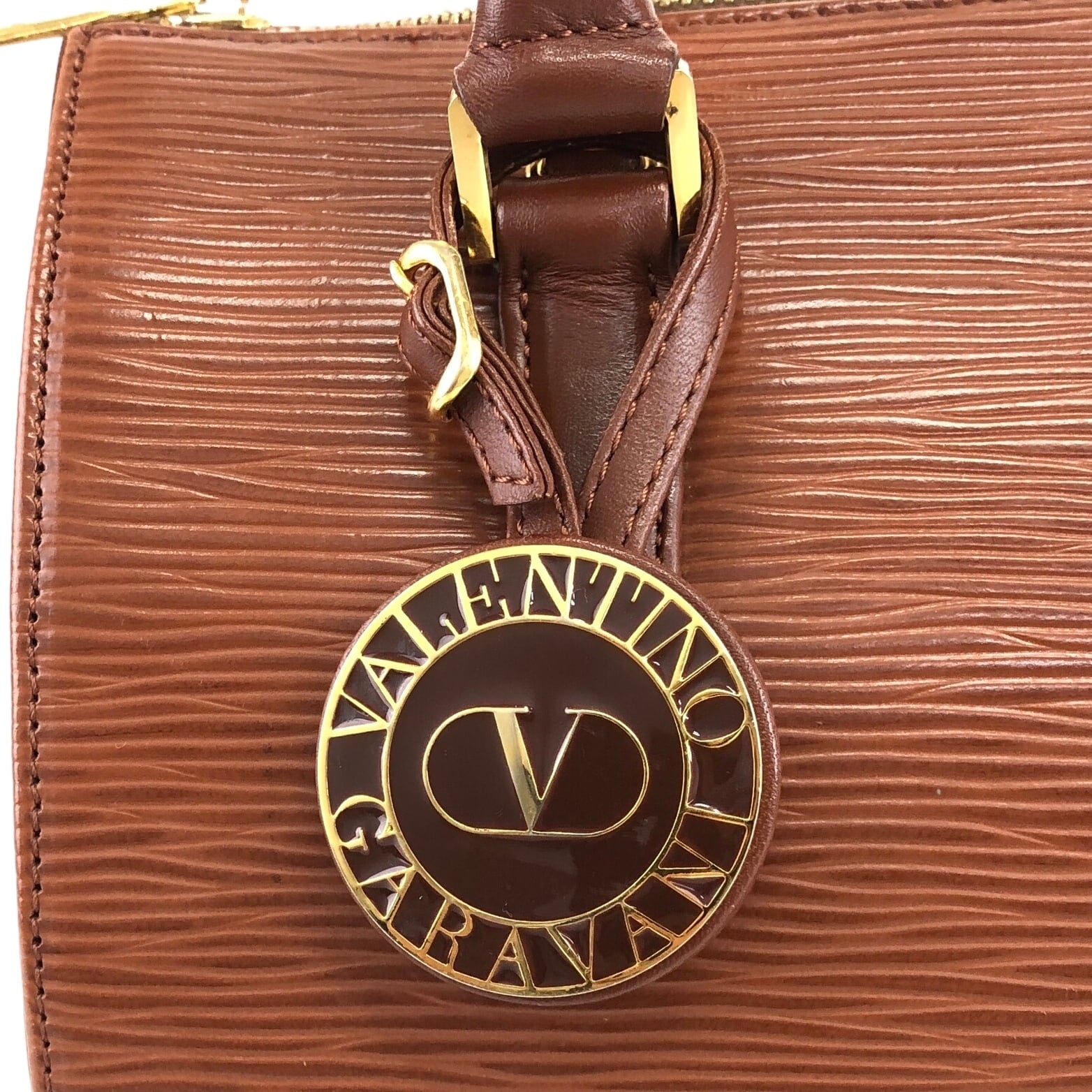 ヴァレンティノガラヴァーニ ハンドバッグ サークルVロゴ キャメル VALENTINO GARAVANI ヴァレンティノ ガラヴァーニ ハンドバッグ