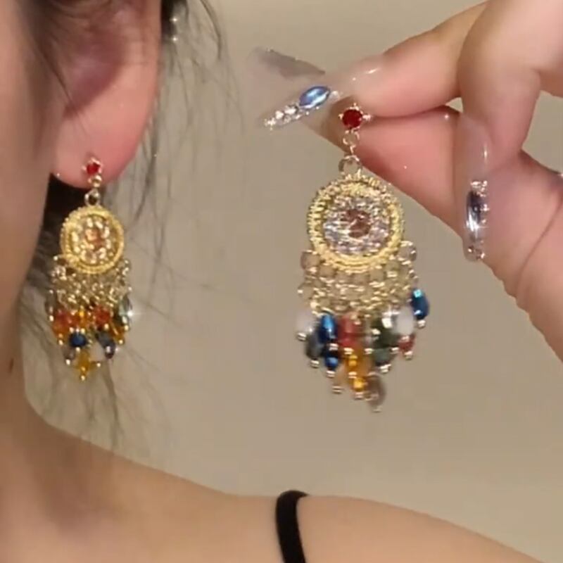 someday彩色ビーズタッセルピアス 2s