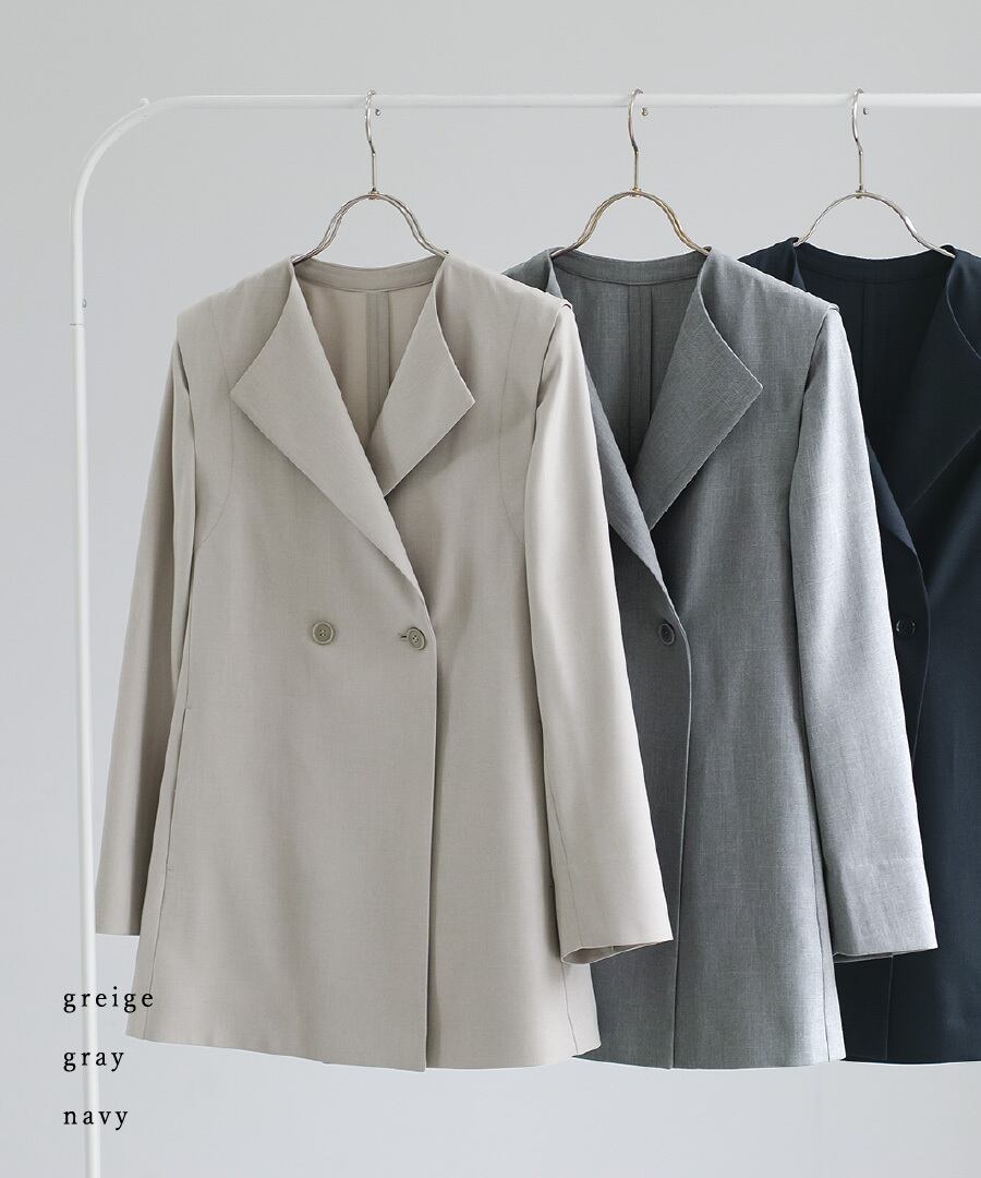 コーデ自在 】 ライトモククロス・2WAYダブルジャケット（776010