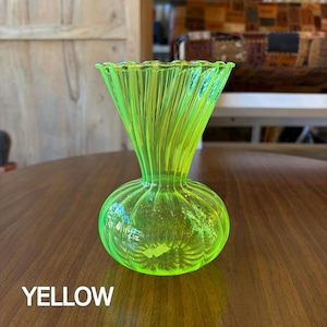 NEON GLASS VASE 4Color ネオンカラー ガラス フラワーベース 花瓶 イエロー ピンク ブルー グリーン