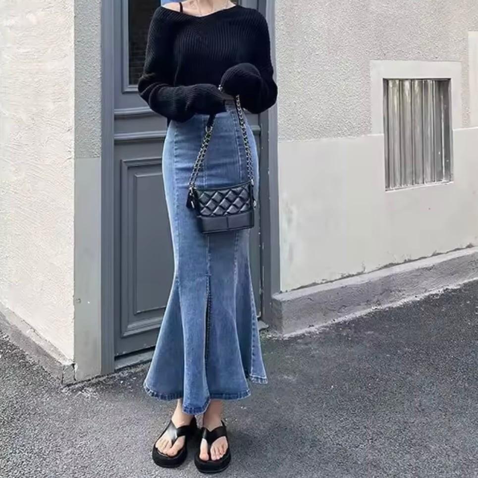 デニムマーメイドスカート