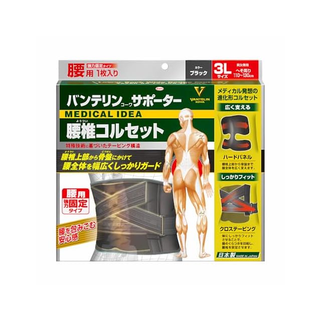 腰痛ベルトXXLサポーター 腰ベルト 骨盤 ブラック コルセット 腰痛