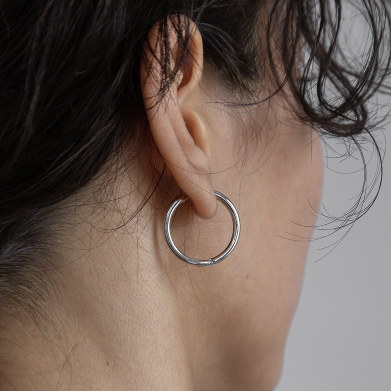 【クリックポスト】SILVER925　ミディアムフープピアス　M　1565 クリックポスト