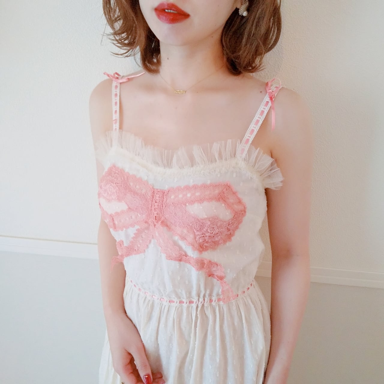 Ribbon slip dress | Lily Sunocoff Official web shop 