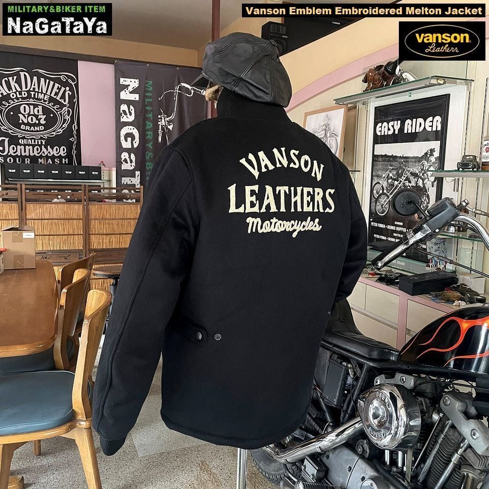 VANSON バンソン ロゴエンブレム刺繍 メルトン ファラオジャケット