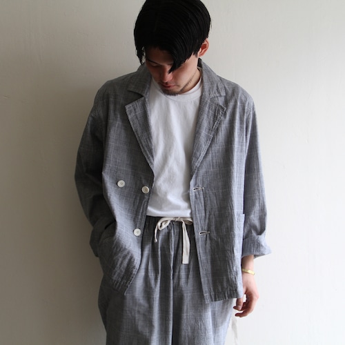 H.UNIT【 mens 】cotton linen check easy jacket