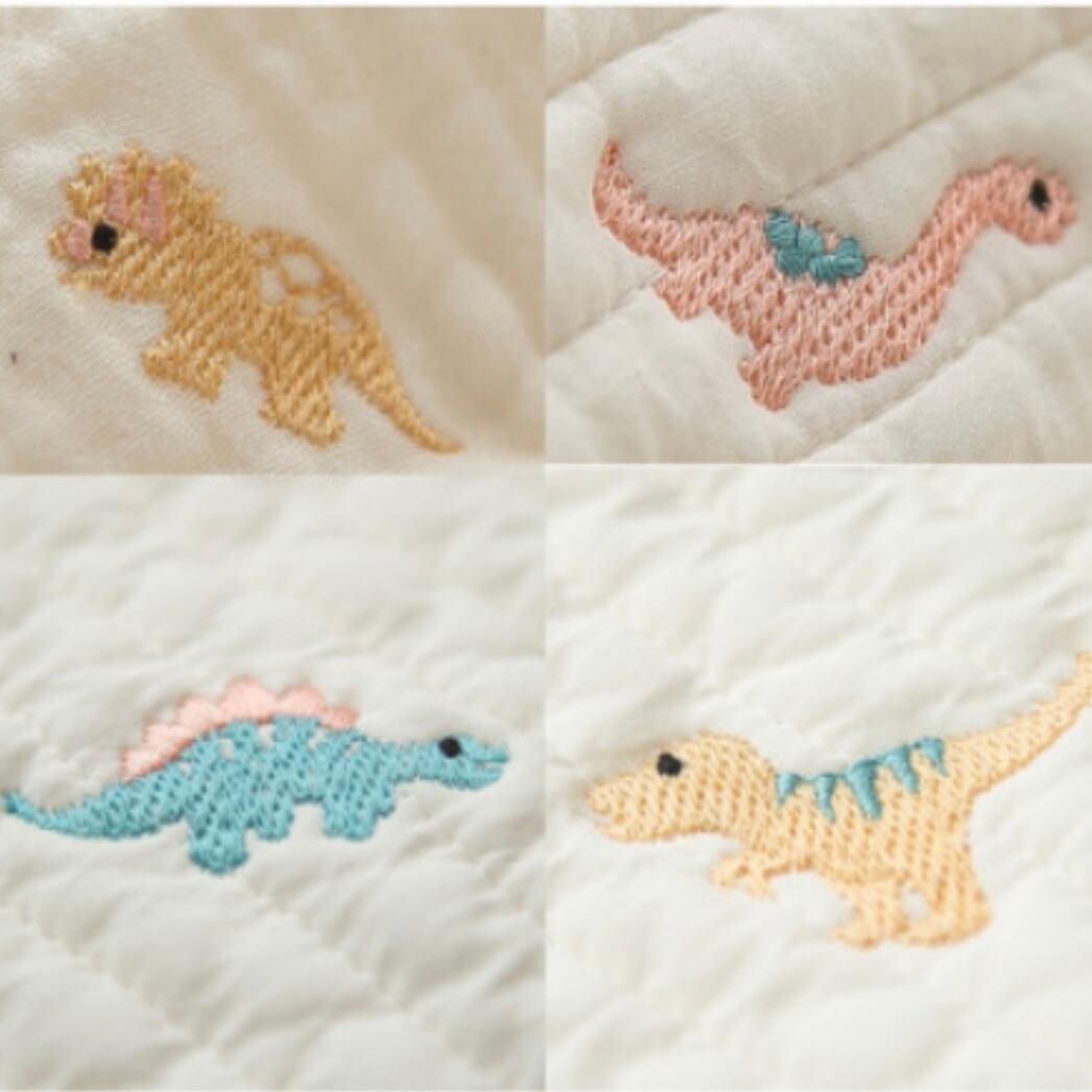 恐竜刺繍3重ガーゼブランケットSサイズ | イブル&Baby Fabric