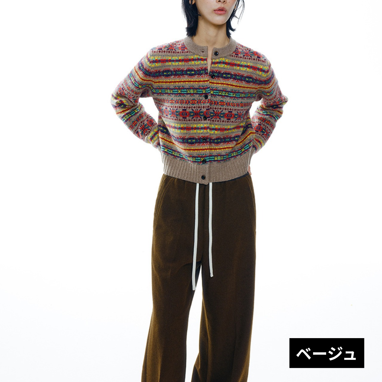 Crew Neck Knit Cardiga【2color】 T4122