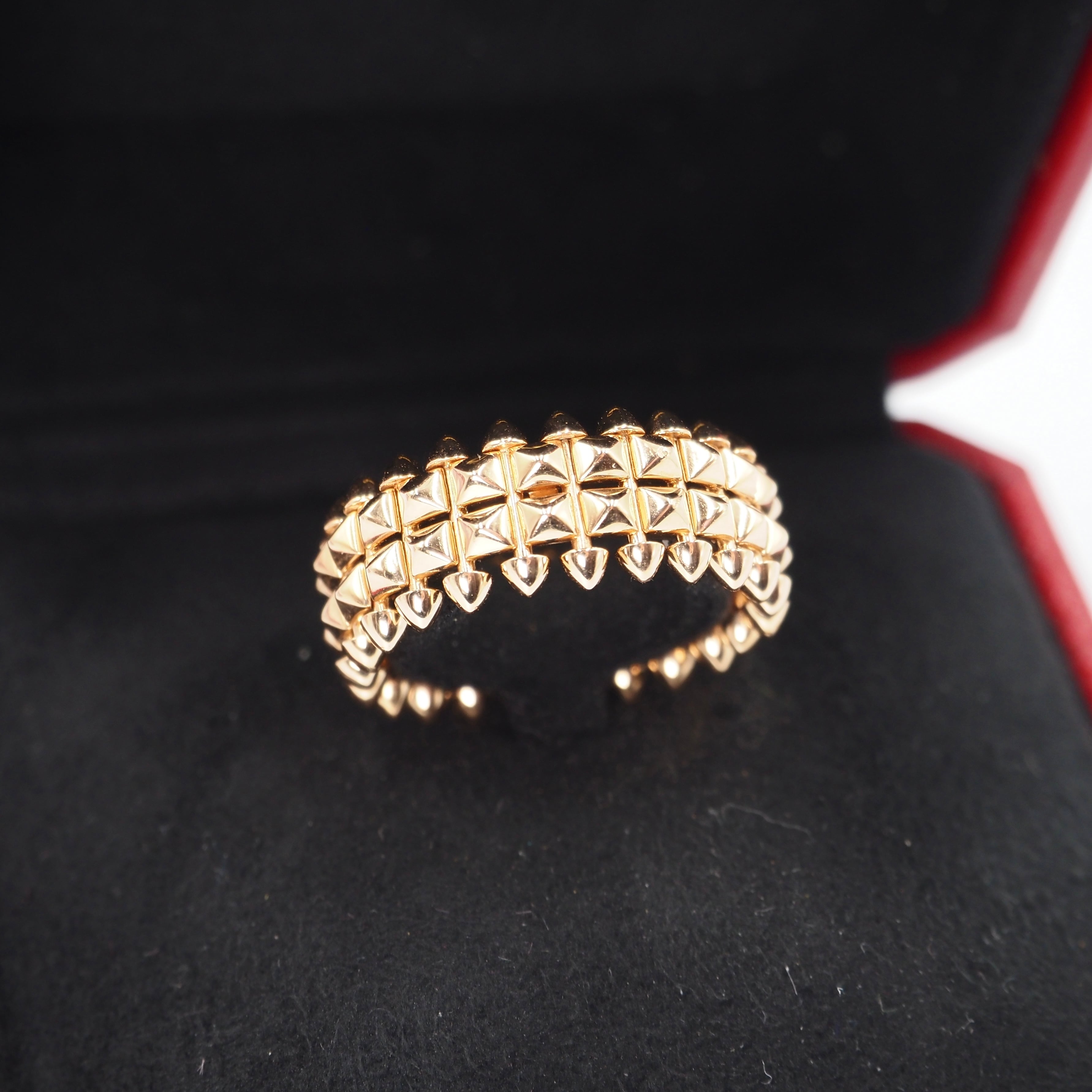 Cartier 約17号 クラッシュ ドゥ カルティエ リング K18 ピンクゴールド カルティエ 付属品付き