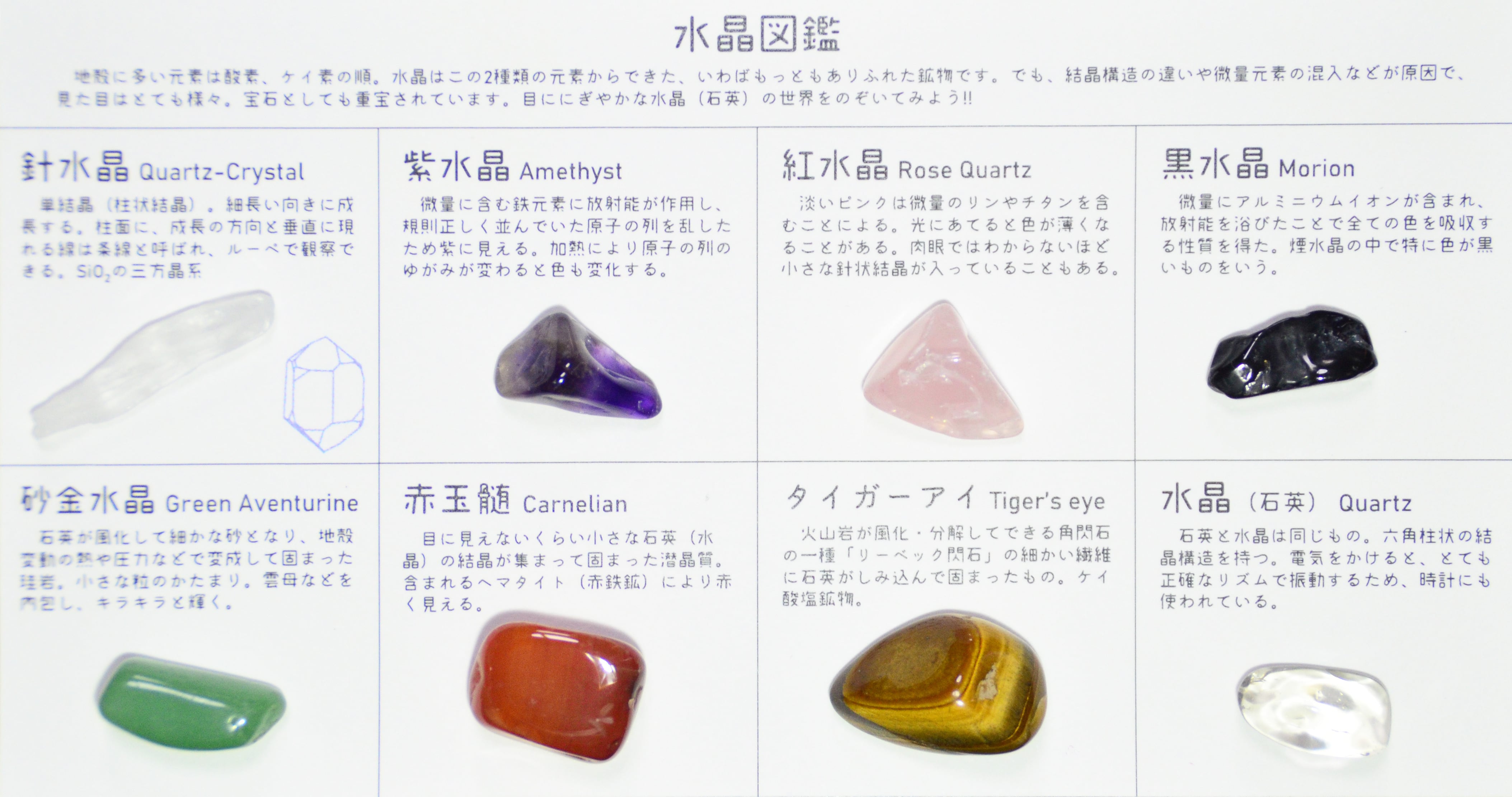 水晶図鑑 | 手作り科学館 Exedra