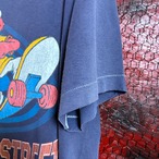 90s SESAME STREET スケボーエルモ　ヴィンテージTシャツ　フェードネイビー