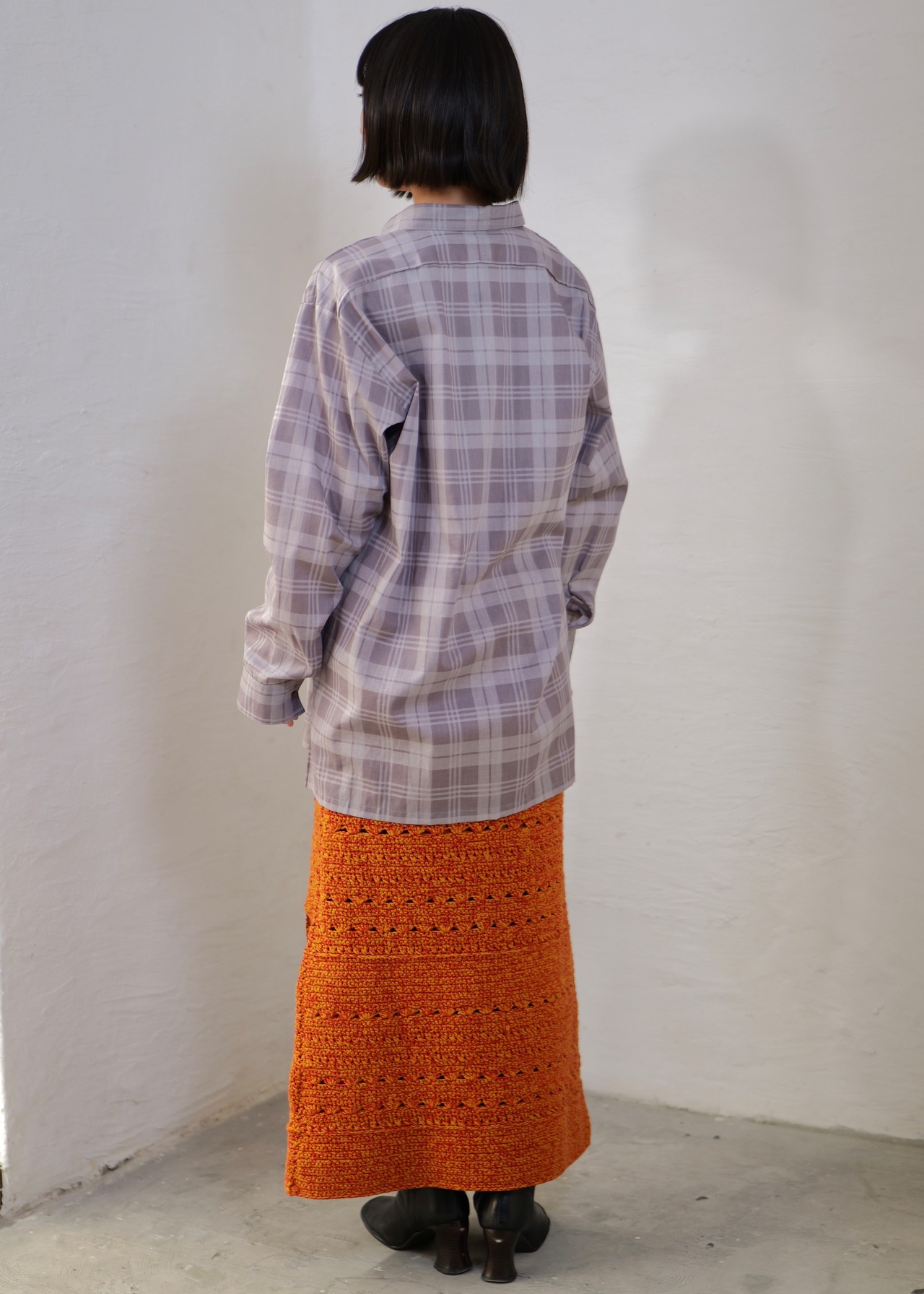 METHO  -  Single yoke shirt : print check