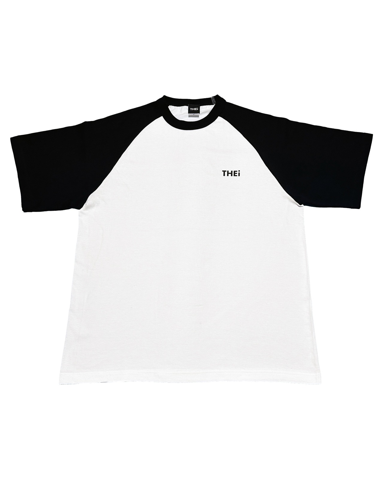 BASIC ONE POINT RAGLAN T-SHIRT - WHITE / BLACK