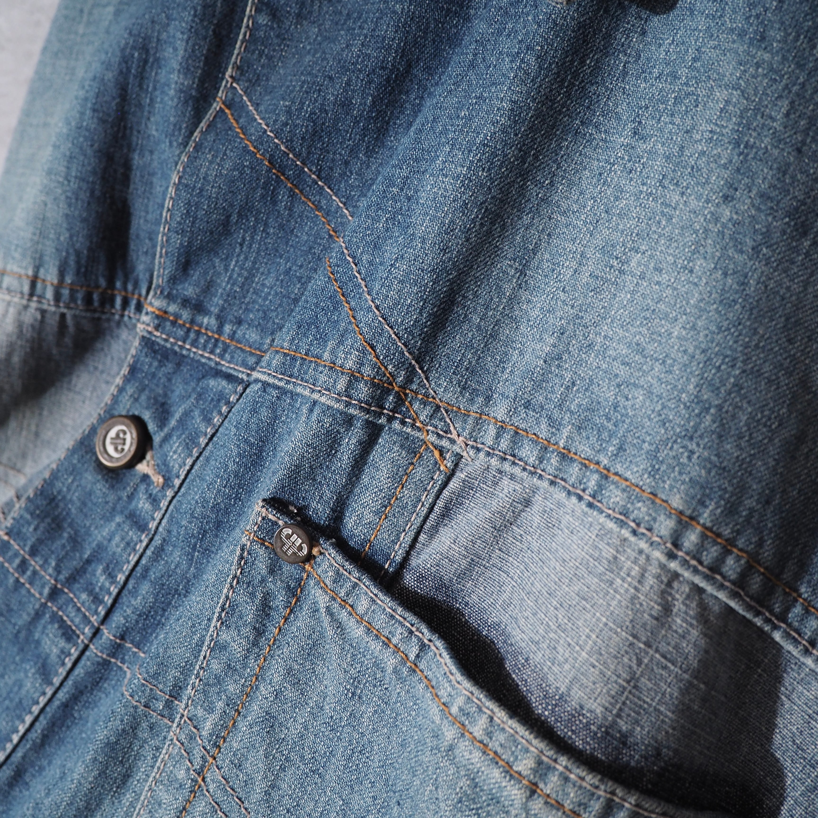 1990s " pellepelle " Special Rebuiling Over silhouette vintage Denim jacket