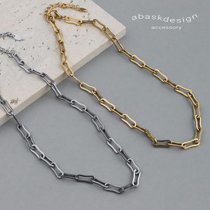 【ネコポス便】ネックレス ペーパーチェーン ステンレス レディース K18 18金 18K 金アレ対応 ウェーブ チェーンのみ チェーンネックレス 2584