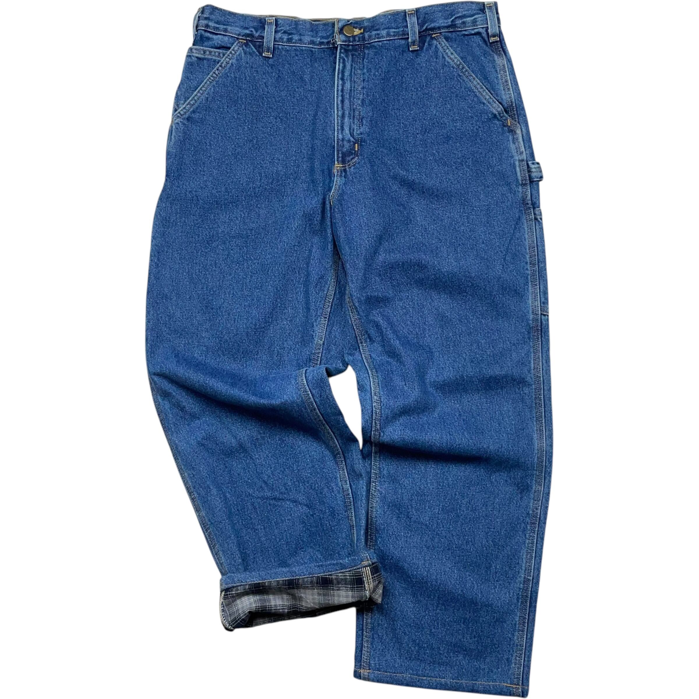 《実寸W37 L30》Carhartt カーハート デニムパンツ 裏ネル ブルー no.5298