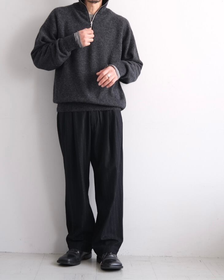 Men's BATONER” BABY ALPACA KURUMI TENJIKU HALF ZIP” | Lapel online