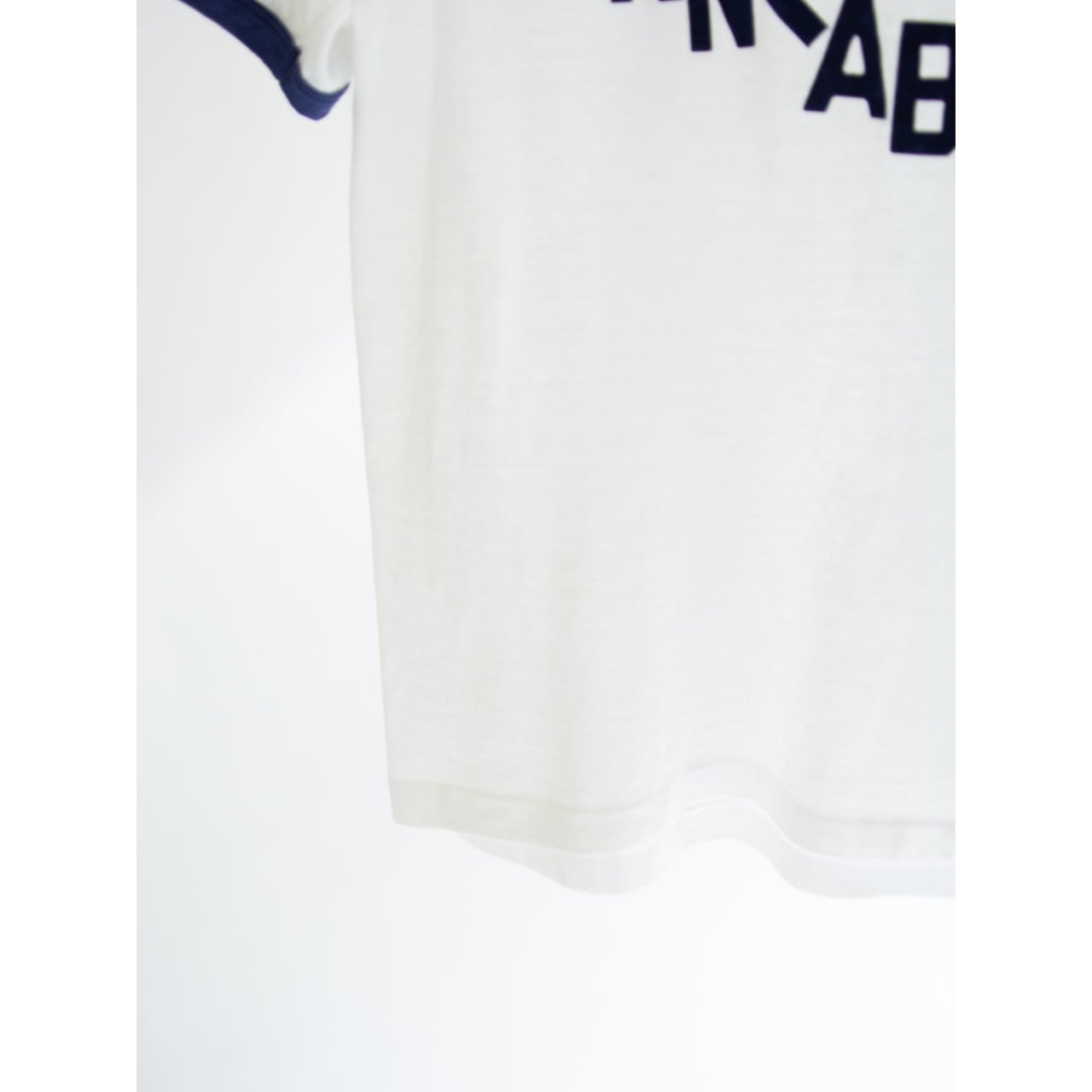 【Hanes】Made in U.S.A. 70's Flock Print Ringer T-shirt(ヘインズ アメリカ製 フロッキープリント リンガーTシャツ)