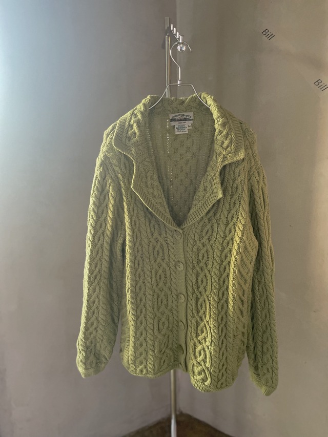 MATCHA green wool knit cardigan(Bill vintage)