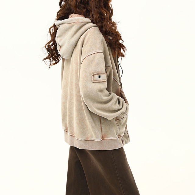 ステッチラインギミックジップパーカー   R00814