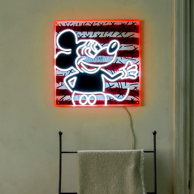 Keith Haring x Mickey “Retro stripes”／LED ネオンサイン