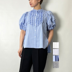 MARILYN MOON マリリンムーン modern tuck frill half sleeve blouse 4242-142 2024春夏新作 [送料無料]