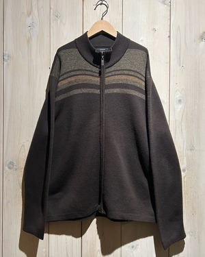 【a.k.a.C.a.k.a vintage】Horizontal Stripe Vintage Zip Up Knit