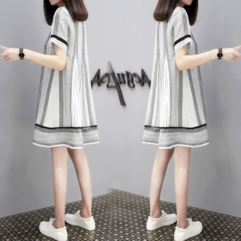 M'sGRACY 膝丈 半袖 Aラインワンピース M'S GRACY エムズグレーシー リボン付き 膝丈 ワンピース ボート