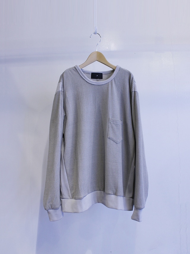 Garage.U.W DRAPING DOUBLE THERMAL LONG SLEEVE Greige