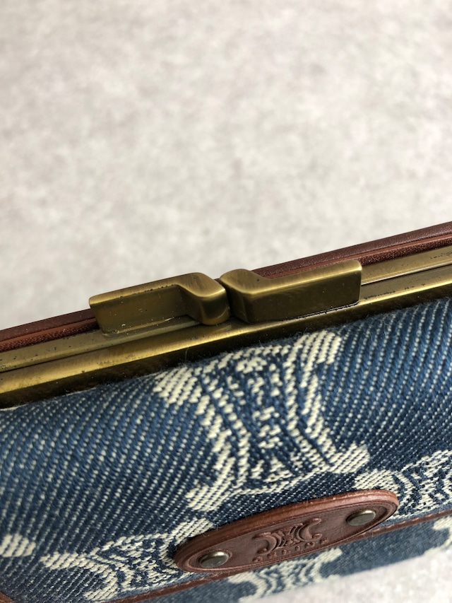 CELINE セリーヌ 財布 インディゴ ロゴ キャンバス 3つ折り財布 vintage ヴィンテージ オールド ddcaau