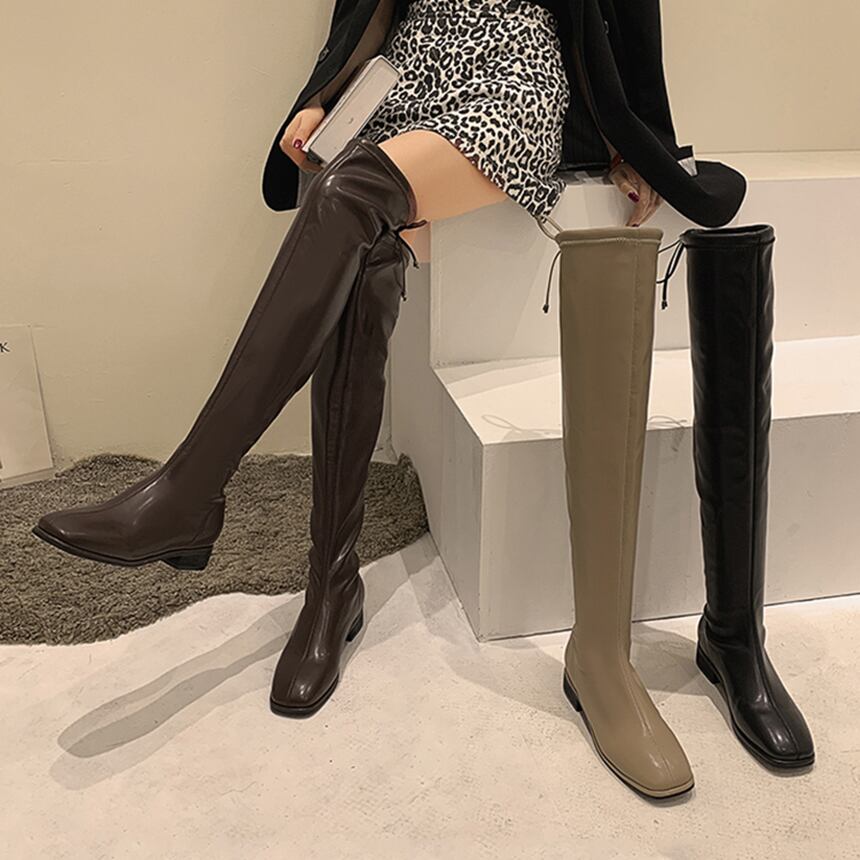 ブーツ薄手 靴 シューズ スクウェア フェイクシューズ39088051557