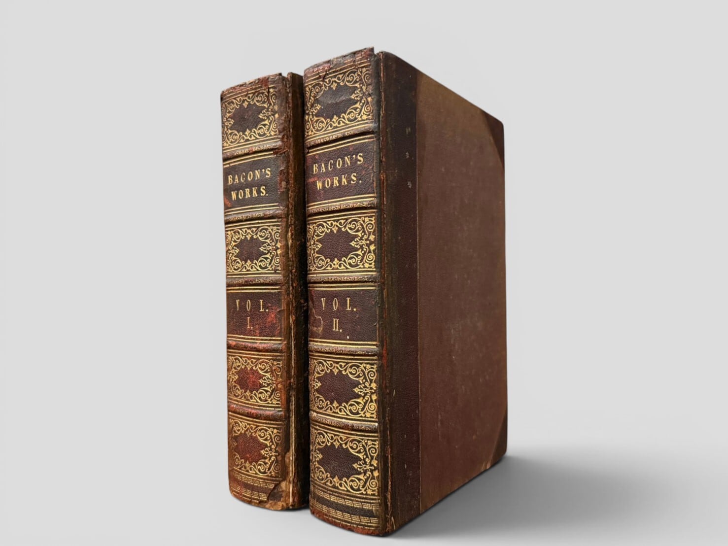 【RF015】The Works of Lord Bacon: With an Introductory Essay, and a Portrait. Complete set in 2 volumes. (1838) /Francis Bacon