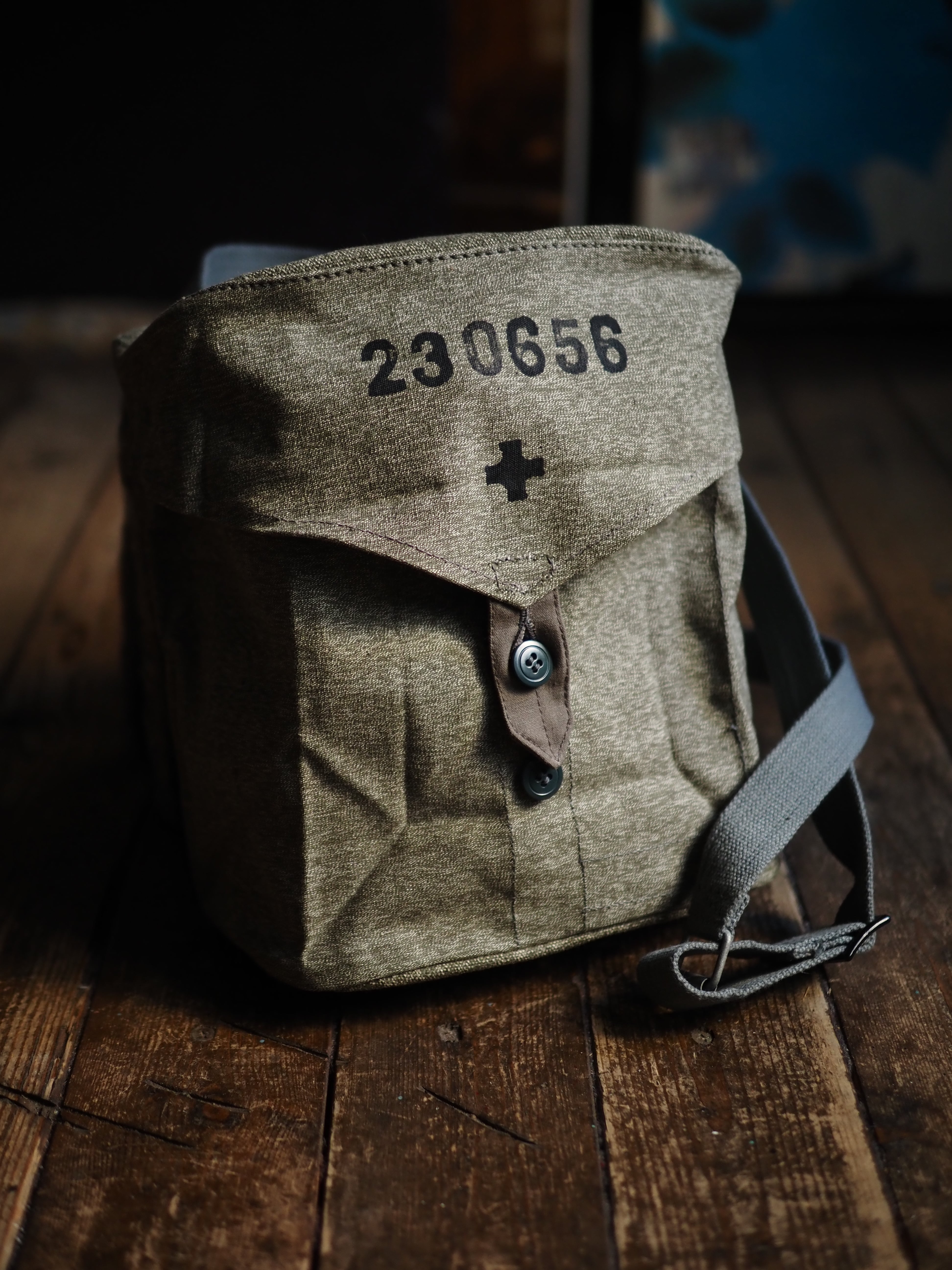Dead stock -1960's Swiss Army Salt & Pepper Canvas Shoulder Bag