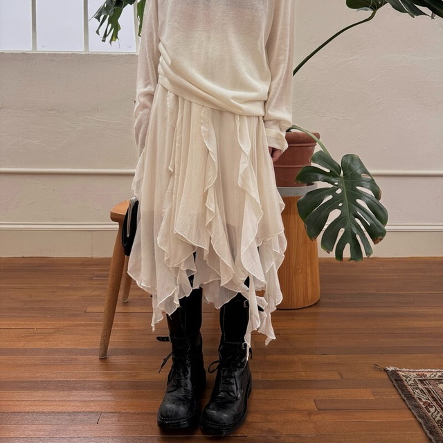 chiffon asymmetrical skirt　10936
