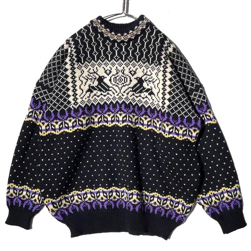[DALE- Made In Norway] Vintage Nordic pattern crew neck knit [1970s-] Vintage Nordic Sweater