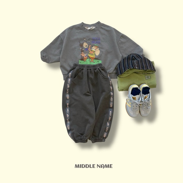*即納* MIDDLE NAME ピグメントテープジョガーパンツ