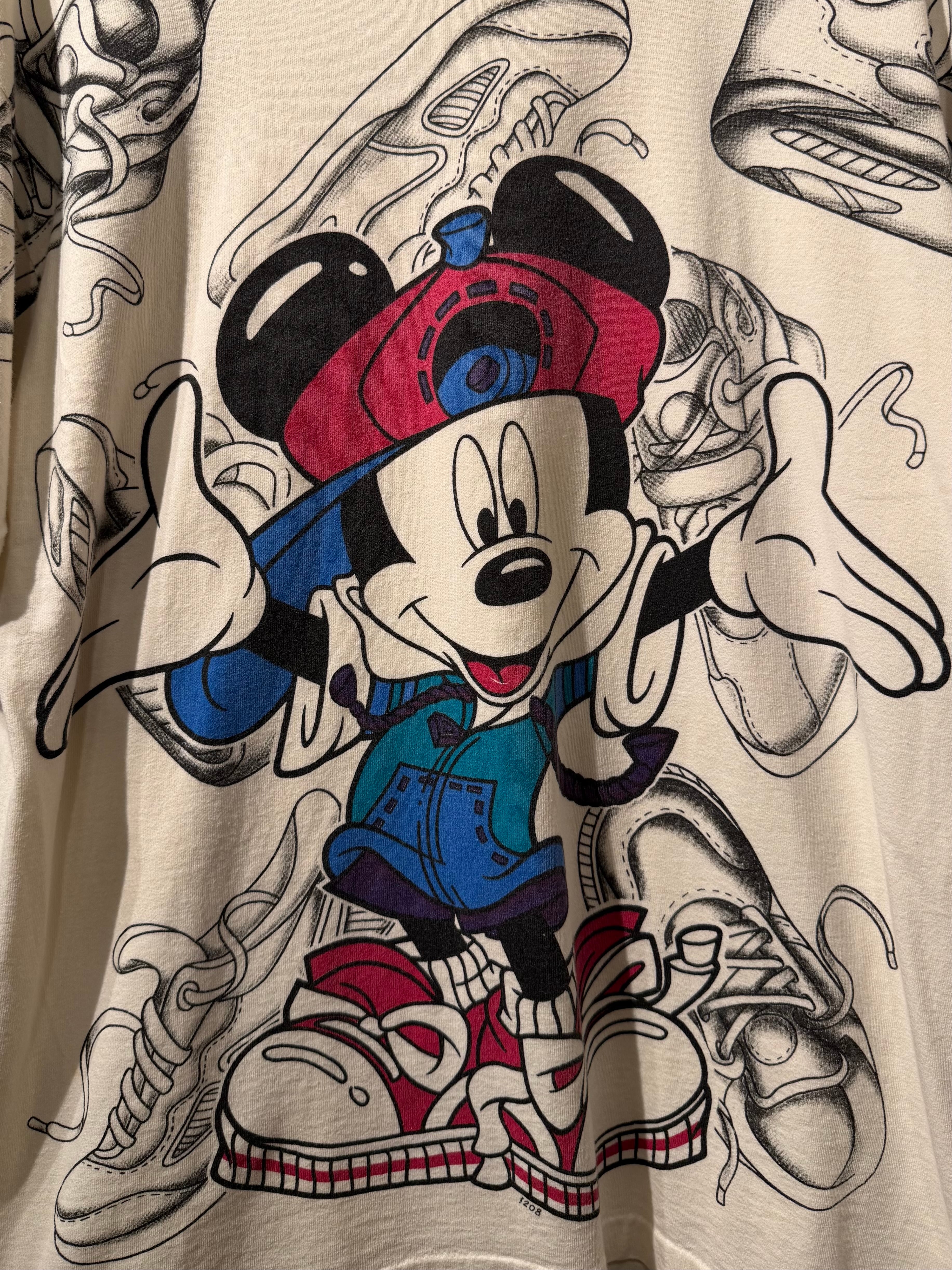 90's Disney 】 ディズニー ミッキー 半袖Tシャツ シングルステッチ 白