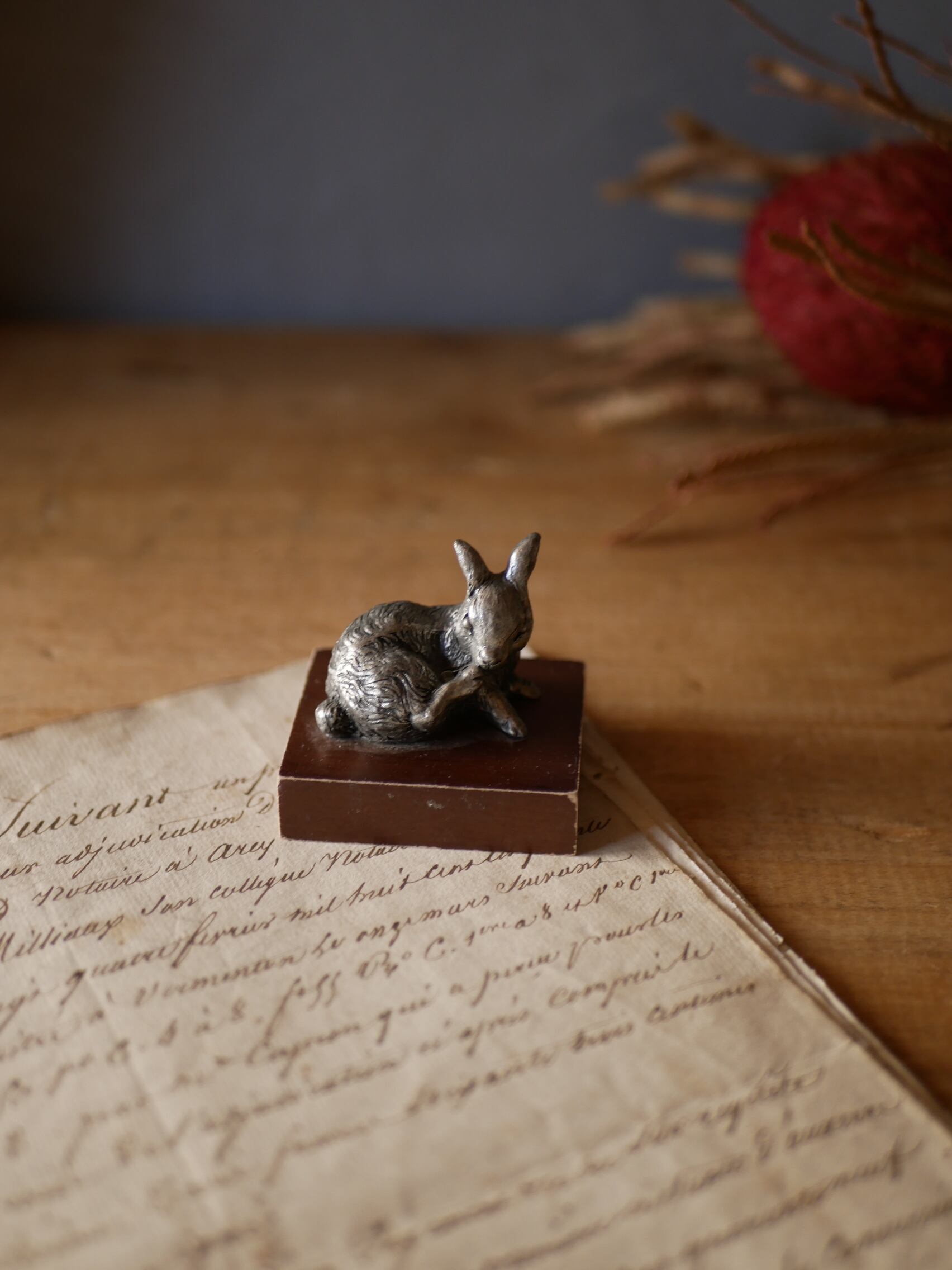 オブジェ 文鎮 うさぎ ブロカントのある暮らし フランス ヴィンテージ