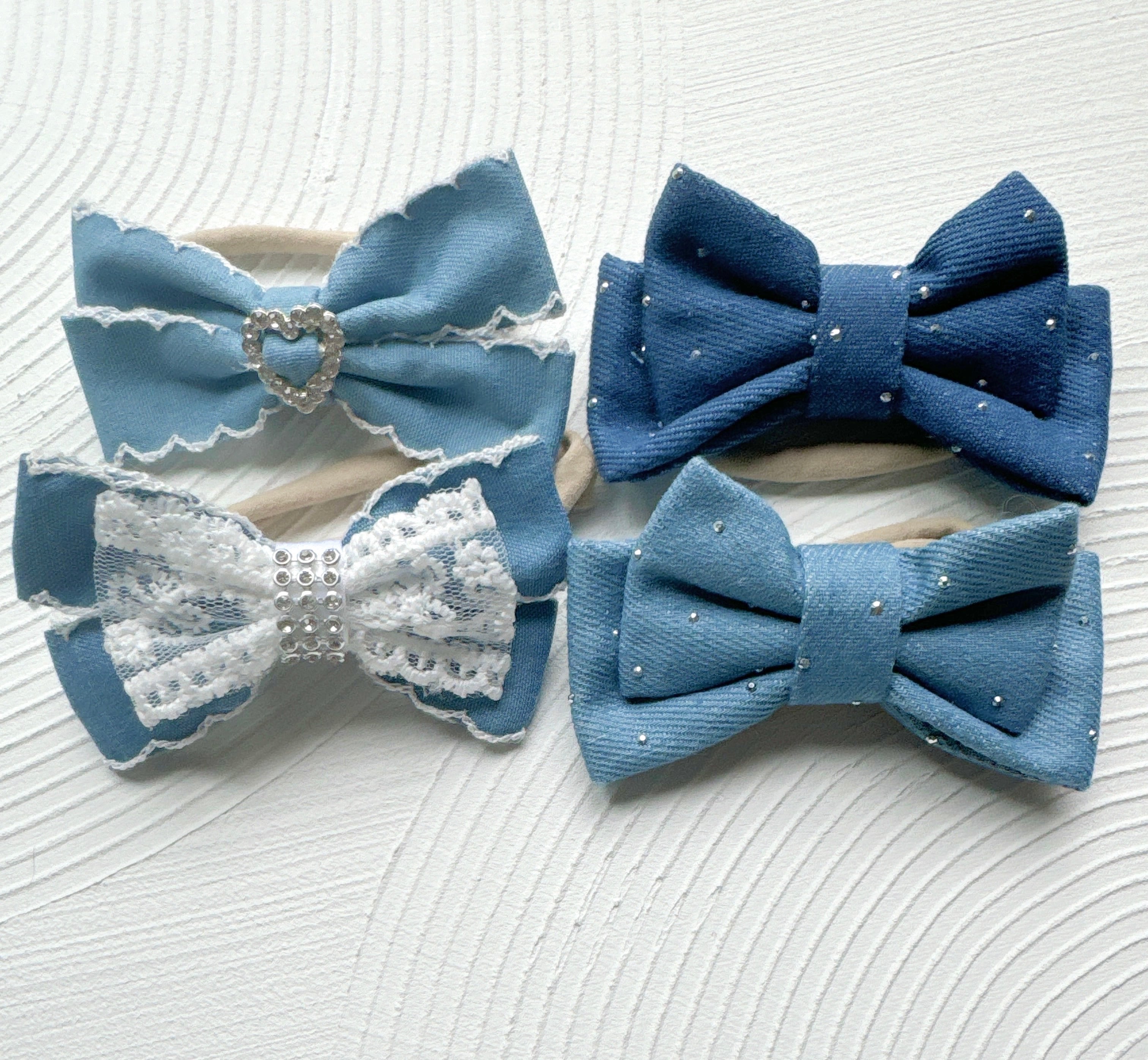 色々デニムリボンのヘアバンド