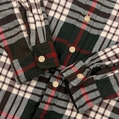 90s POLO JEANS CO. RALPH LAUREN ラルフローレン チェック ダブルポケット 長袖 ネルシャツ M/グリーン×レッド系 メンズ ビンテージ