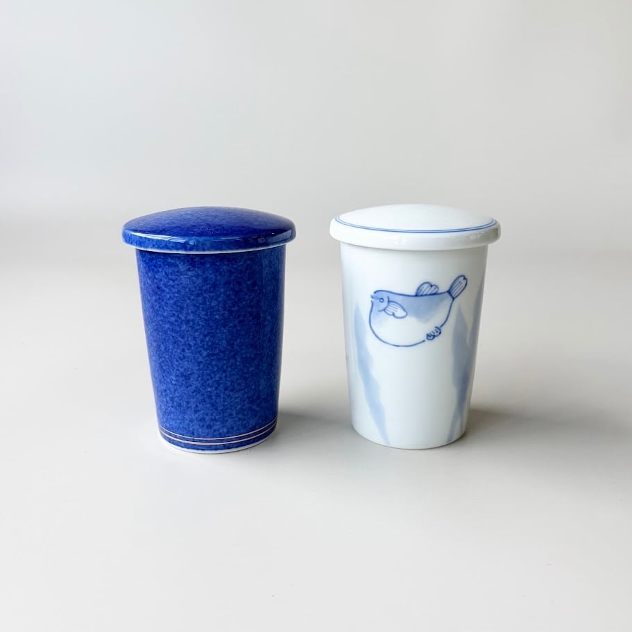 有田焼】吹墨 ヒレ酒(蓋付) | 和食器のすべて